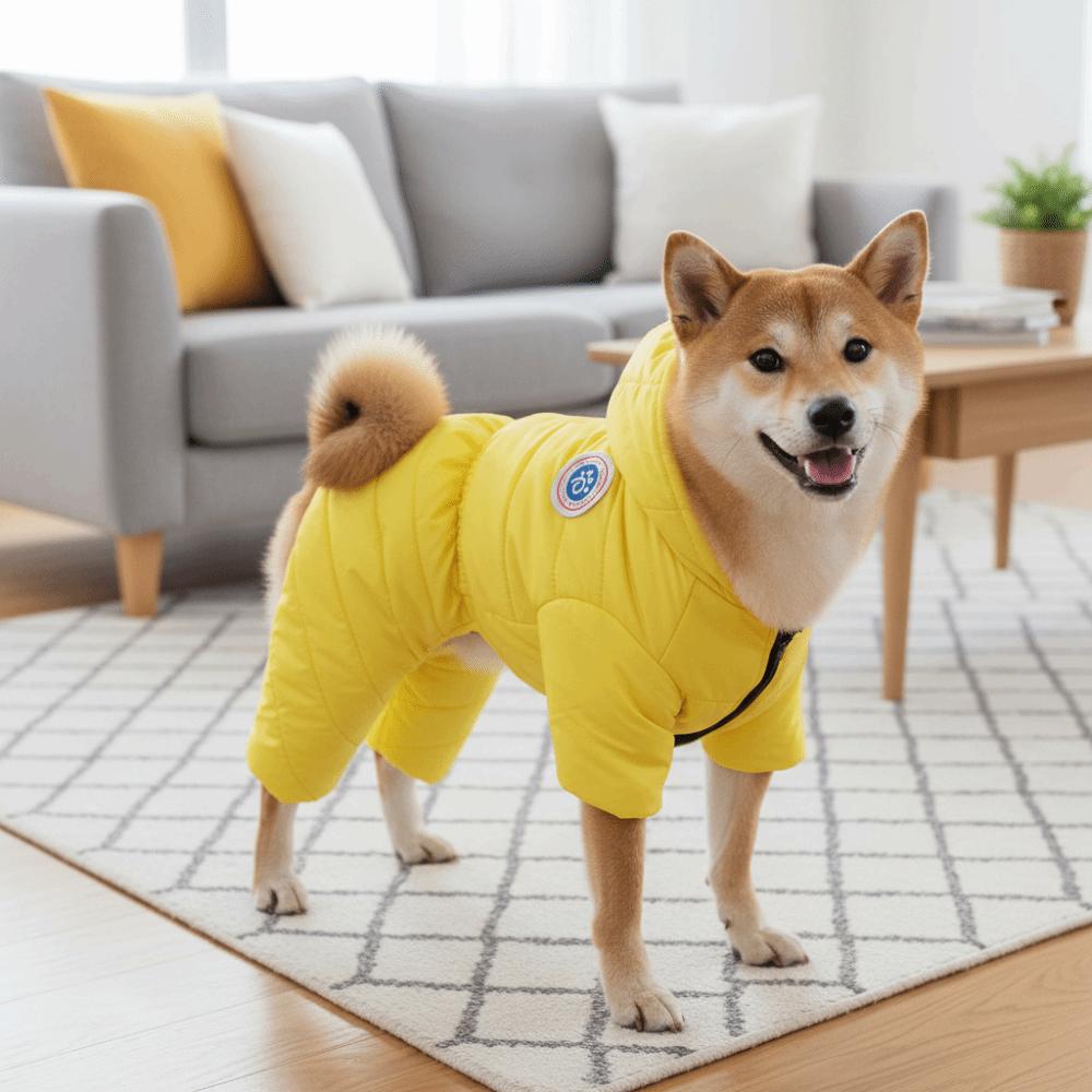 Warm Dog Down Jacket Windproof Winter Dog Coat Dog Jumpsuit Puppy Hoodies Coat Daily Walk