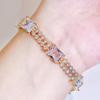 WWJ Fashion Golden Hollow Square Tennis Bracelet Shiny Zircon Lady Simple Party All-Match Jewelry Hand Accessories