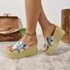 Women's Chunky Slippers Fashion Wedge Platform Sandals Fashion Open Toe High Heeled Sandal Summer Casual Beach Sandals for Women