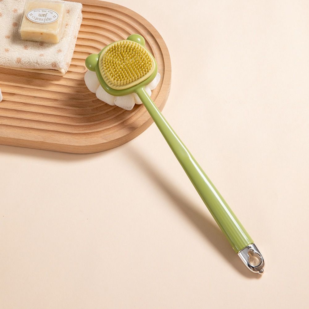 2 In 1 Shower Brush Long Handle Body Exfoliating Brush Creative Rubbing Back Artifact