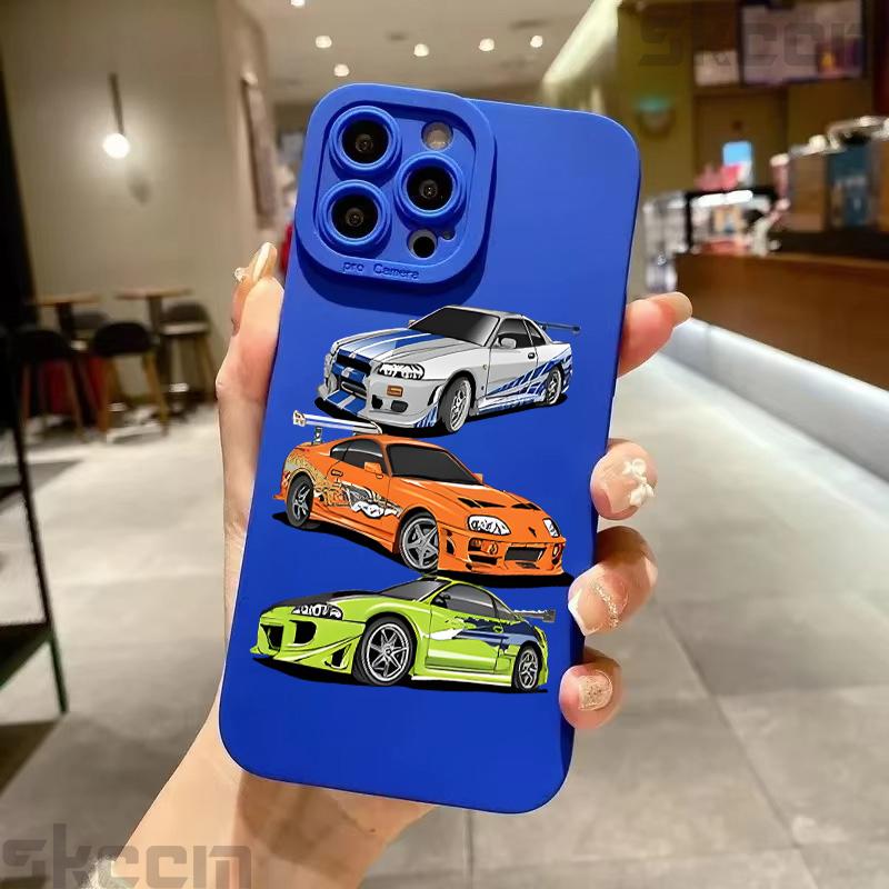 Creative And Cool Car Pattern Soft TPU Phone Case For iPhone 17 16 15 14 13 12 11 Pro Plus Max Mini 17 Air 16E XS X XR Cover