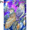 Huacan DIY Алмазная вышивка крестиком Сова алмазная живопись животное полная квадратная кристаллическая мозаика картина из страз