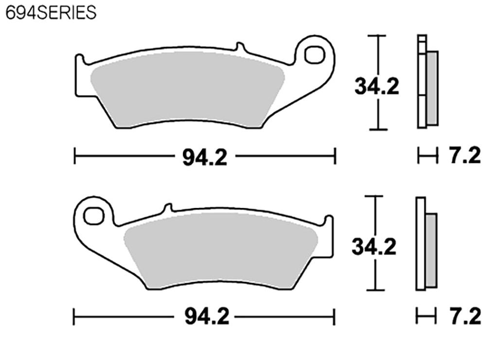 KITACO SBS 694RSI Sintered Metal Braking Caliper for GasGas DR-Z400S, RM-Z450, KX250, KX450F, Aprilia, Beta, Bimota, (777-0694077)