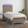 VidaXL Slat Bed Base with Mattress and LED, Upholstered Bed, Single Bed, Adult Bed for Interior Bedroom, 3135233