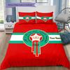 Moroccan Football Crest Custom Name Pattern Bedding Quilt Set Quilt Cover Pillowcase Home Birthday Gift(1 * duvet cover + 2 * pillowcase, without core