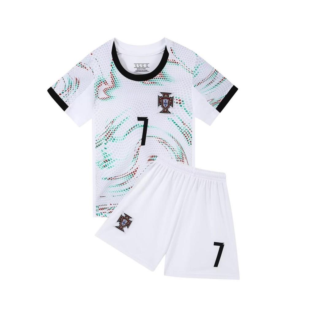 Portugal Away White No. 7 Ronaldo Soccer Jersey, Sizes 14-3XL for Kids & Adults
