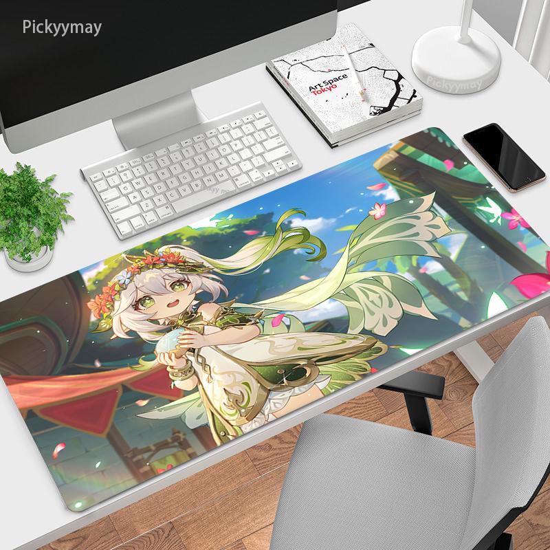 Genshin Impact большой игровой коврик для мыши, геймерские коврики для мыши, коврик для клавиатуры, настольный коврик Nahida Kawaii, настольные коврики, аниме коврик для мыши в подарок