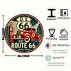 Винтажная жестяная металлическая табличка Route 66 8x8 дюймов Декор стен в стиле Americana Ретро Мужская берлога Гаражное искусство
