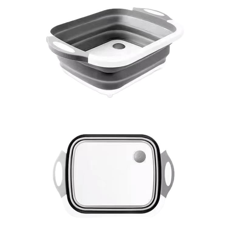 Foldable 6-in-1 Food Grade Cutting Board & Basin with Drainer