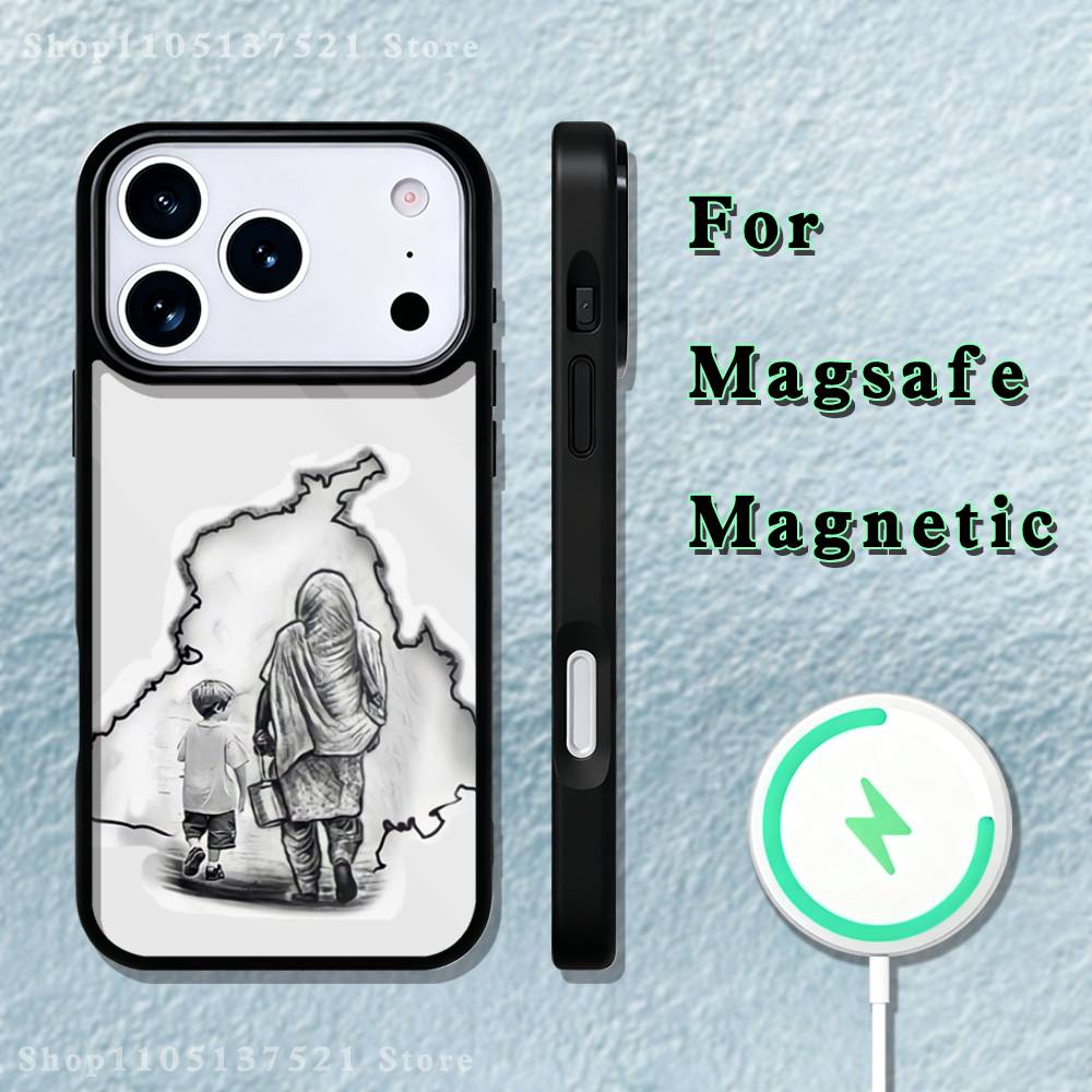 Punjab Map Phone Case For iPhone 17,16,15,14,13,12,11,Pro,Max,Plus,Mini,SE4,E Magnetic Magsafe Wireless Charging