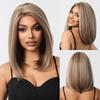 Synthetic Short BOB Lace Wig Brown Wigs Straight Medium Long Side Part Wig for Women Party Daily High Quality