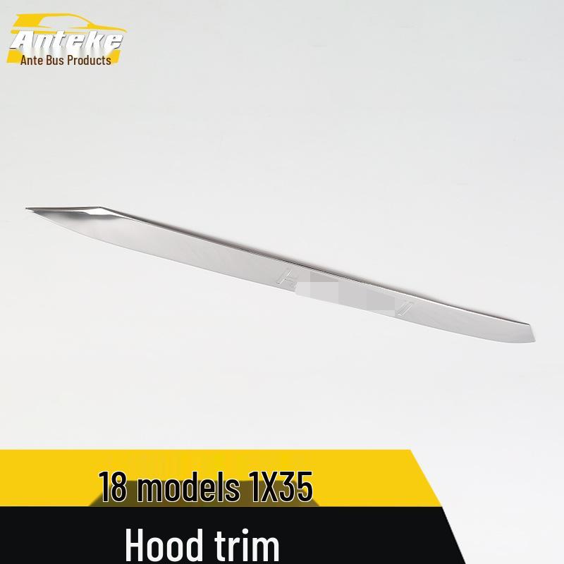 Fits 18 IX35 models: Hood Bright Strip & Front Bumper Lower Trim Decorative Patch - Car Accessories