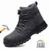 Comfortable Safety Shoes for Men High Waterproof Work Shoes Non-slip Safety Boots Rubber Outsole Working Sneakers with Metal Toe