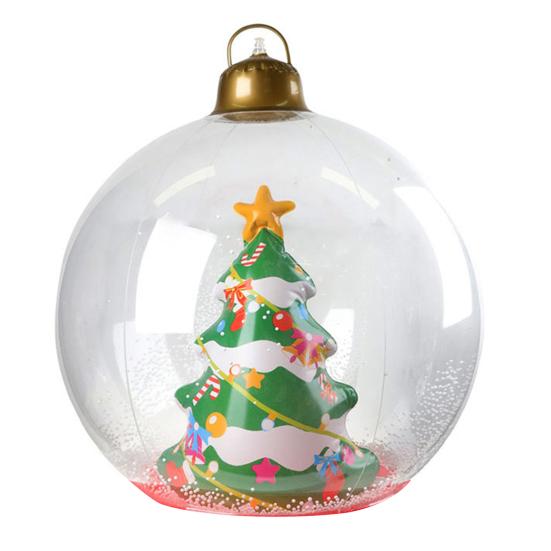 24-дюймовый надувной елочный шар, большая прозрачная надувная сфера, рождественское украшение со снеговиком, Сантой, елкой внутри для праздничного двора, лужайки