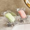 Fashion Suction Cup Soap Box Drainable Bathroom Accessories Soap Storage Rack Household Organizer PET Soap Dish for Bathroom