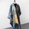 Color Vintage Print Thick Imitation Cashmere Scarf Women Men Winter Warm Scarves Travel Shawl Bufanda Echarpe Blanket Wraps
