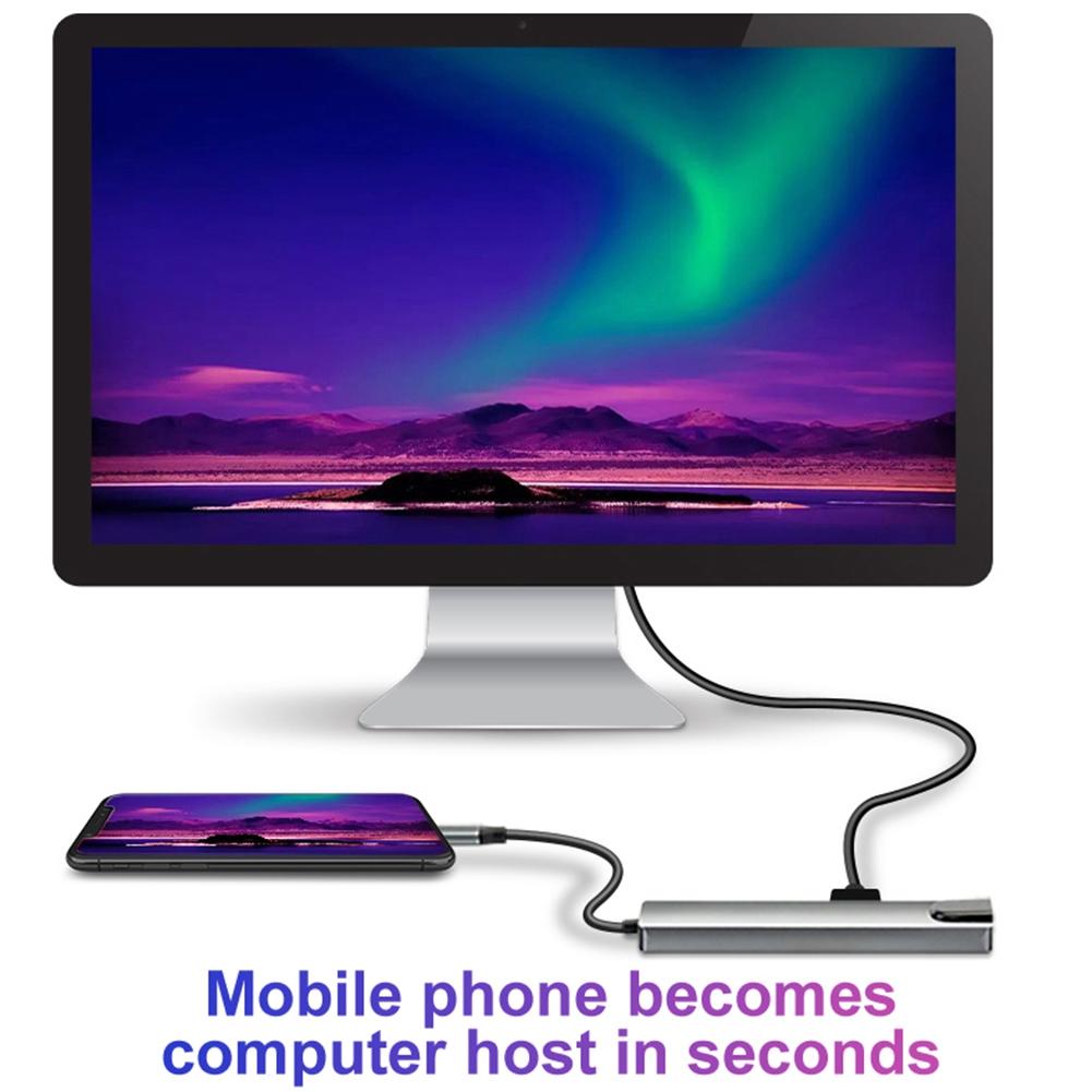 Type-c Hub USB-C To HDMI USB3.0 LAN Ethernet Docking Station Multi-Function USB C Hub Adapter PD Fast Charging For Macbook