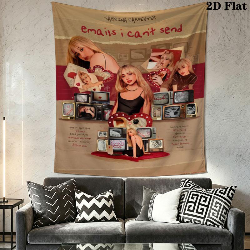 Sabrina Bliss Wall Hanging Printed Fabric Blanket Decorative Tapestries for Bedroom Living Room Home Decor