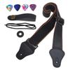 Universal Guitar Strap with Pick Pocket Adjustable Cotton Guitar Shoulder Strap Belt for Acoustic Electric Bass Guitar