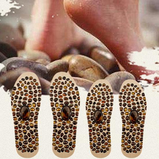 1 Pair Portable Massager Insoles Soft Rubber Popular Pain Relief Pebble Design