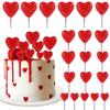 20pcs 3D Heart Shape Cake Topper Mix Size Love Cake Balls Valentine's Day Cupcake Flag Wedding Birthday Party Decor Baby Shower