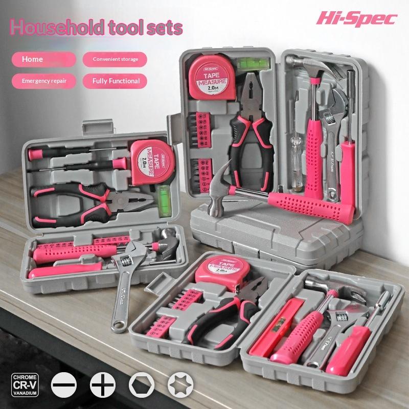 13/24 шт. Набор инструментов DIY для женщин, мини-домашний ящик для инструментов с молотком, плоскогубцами, гаечным ключом, отверткой, базовые стартовые инструменты