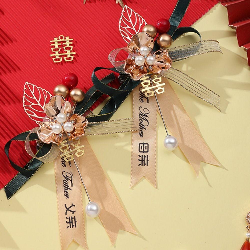 Decorative Parents Bridesmaid Wedding Corsage Chinese Style Corsage Groom Brooch Bride Brooch