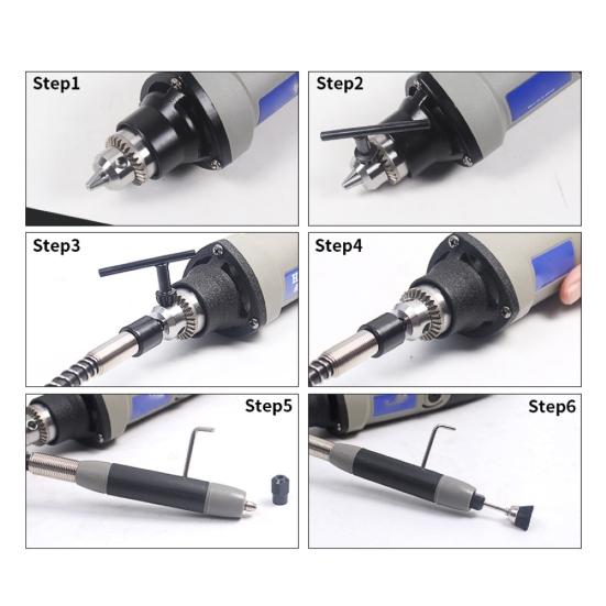 Гибкий адаптер с гибким валом 1 м, удлинительный кабель для сверла, патрон для вращающегося шлифовального инструмента