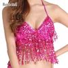 Tassel Sequin Dance Wear Halter Bra Belly Dance Bra Show Costumes Performance Top