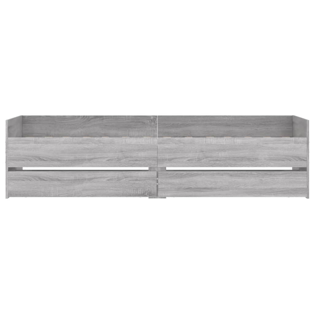 Vidaxl Каркас кровати с ящиками, Серый дуб Сонома, 90x200 см
