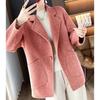 Winter Wool Coat for Women Loose Fit Tweed Jacket Oversized Warm Outerwear