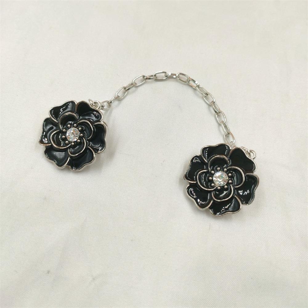 3Pcs 2023 New Cloak Brooch Vintage Flower Chain Cardigan Clip Sweater Clip Waist Clip Pointed Clip