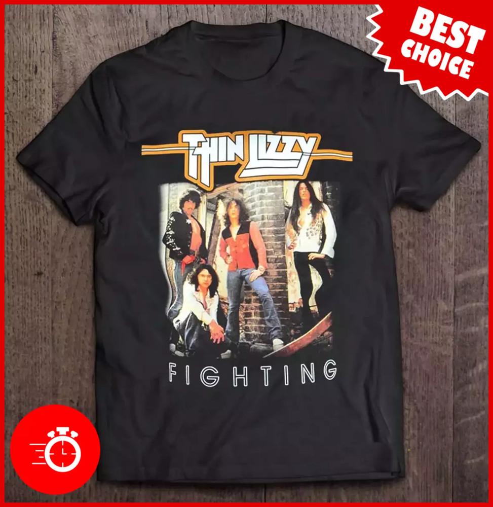 Футболка унисекс Thin Lizzy Band Черная Хлопок Все Размеры До 4XL