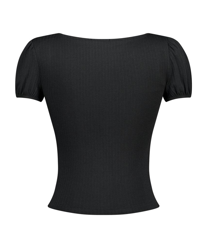 ILLIGO Rosie Lace Square Neck Tee Black