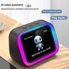 Умный Bluetooth-динамик-переводчик с большим экраном, погодой, температурой, ЖК-дисплеем, настольный динамик, часы, декор для спальни, офиса