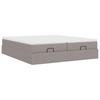 Ottoman Bed with Mattresses Taupe 200x200 cm Fabric