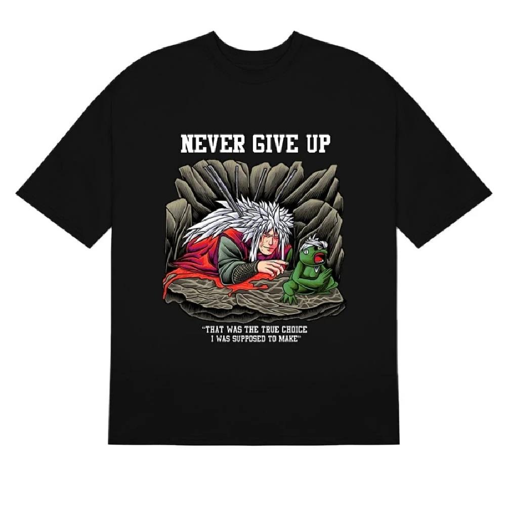 Аниме Наруто Джирайя Летняя футболка Харадзюку Мужская и женская Оверсайз Ретро Уличная одежда Короткий рукав Фитнес Свободная Повседневная Y2k Топ