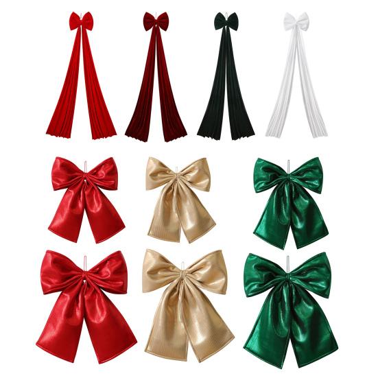 Christmas Bow Decoration Velvet Tree Topper Bow for Christmas Tree Wreath Home Room Wall Backdrop Decor