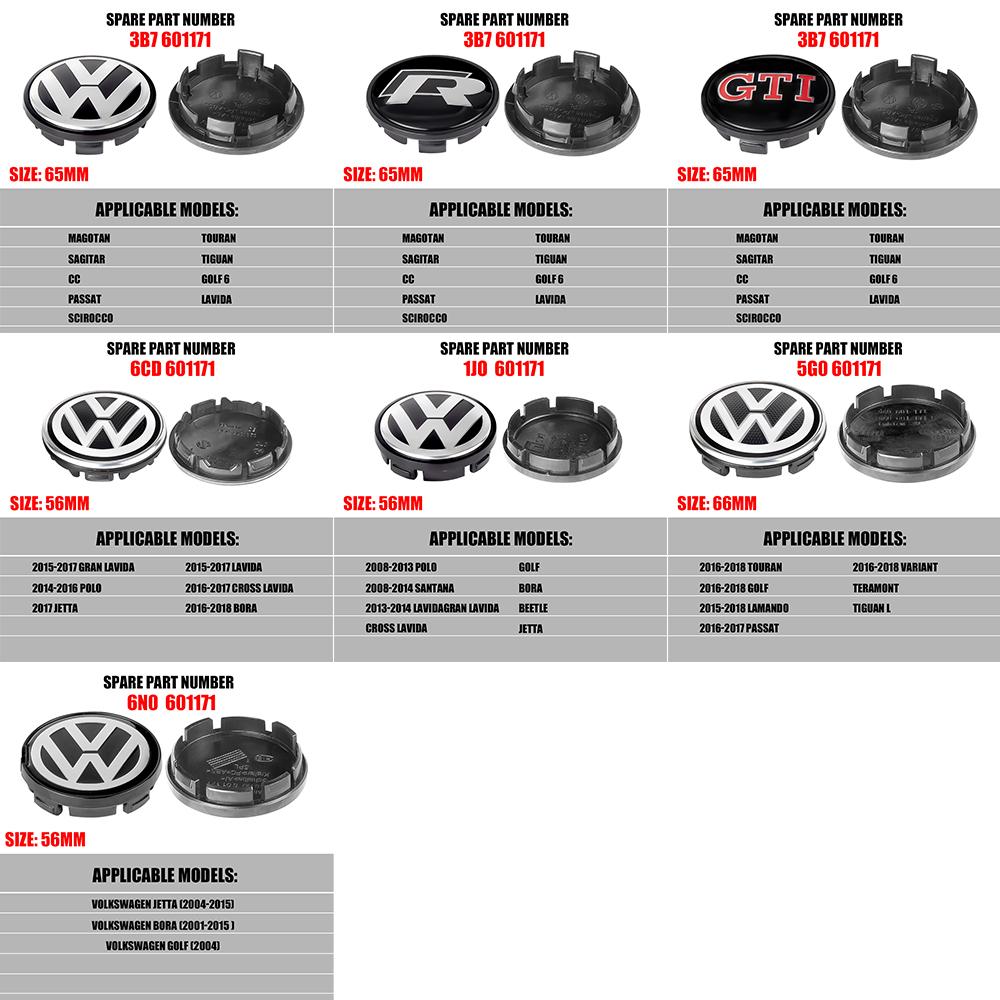 56/60/65/66mm Volkswagen Original Hubcaps Car Wheel Center Cover Sticker Auto Hub Caps Replacement Badge For VW Golf Polo Passat
