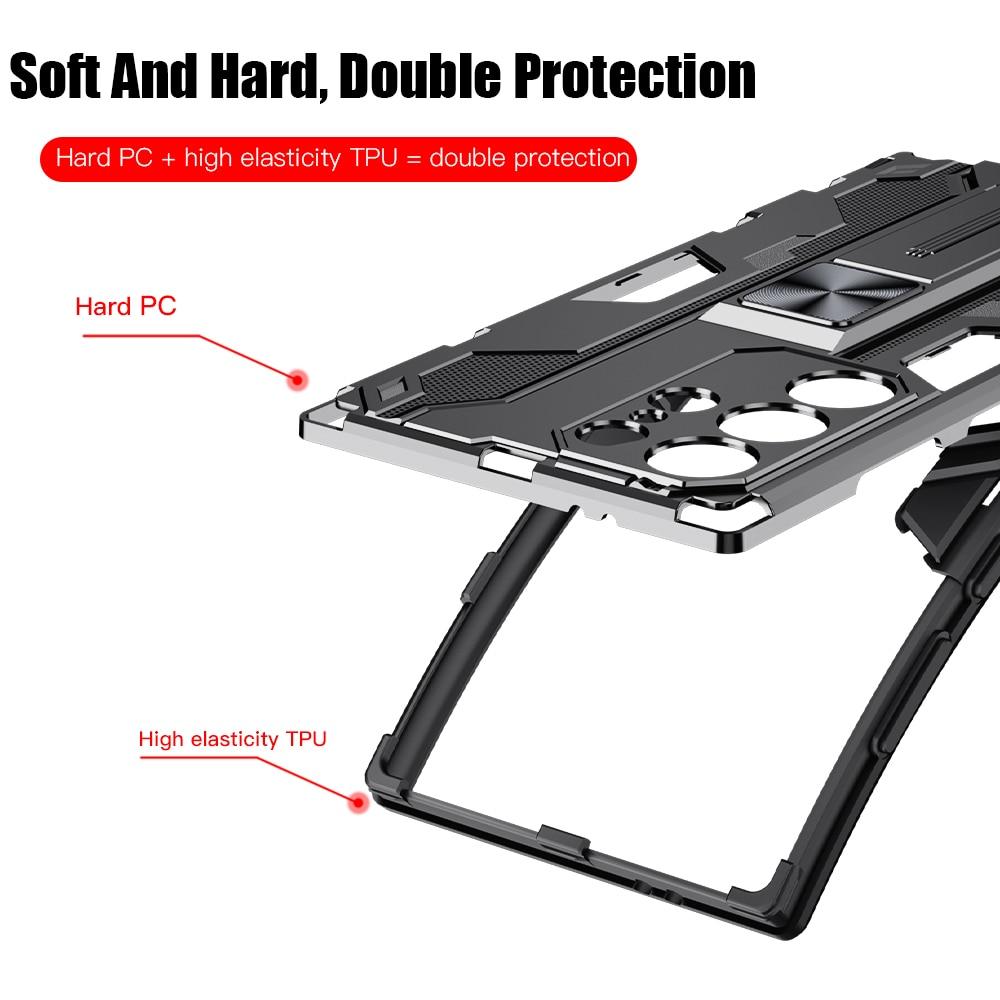 KEYSION Противоударный чехол для Samsung S24 Ultra 5G S24 + Plus, силиконовый + чехол-подставка для телефона из ПК для Galaxy S23 S22 Ultra S21 FE 5G