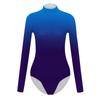Женская осенне-зимняя футболка-комбинезон с длинным рукавом и высокой горловиной, цветной градиентный комбинезон