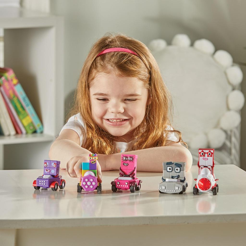 Numberblocks Numberblocks Miniature Car Figure Set, 6-10 Character Cars, 5-Piece Set, 96928, Authentic