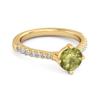 Peridot Classic Pavé Solitaire Ring - Sterling Silver Gold Vermeil