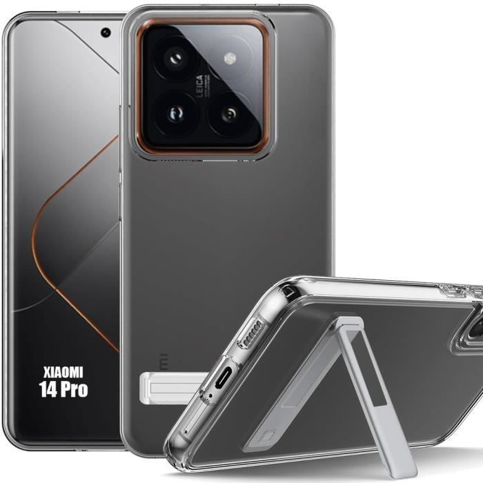 Coque de protection - E.F.CONNECTION - Xiaomi 14 Pro - Transparent - Souple - Support intégré