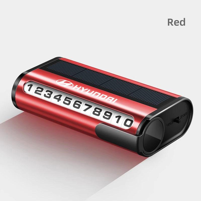 Night Light Car Parking Card Temporary Stop Number Plate For Hyundai IONIQ Sonata Elantra Grandeur i20 i10 SantaFe i30 Palisade XX3