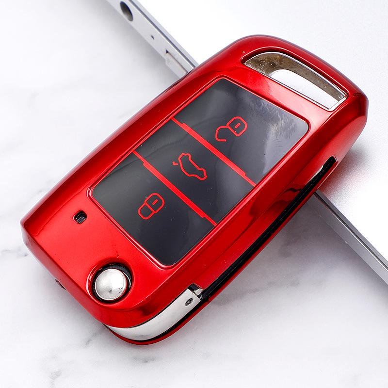 New Fashion TPU Car Flip Key Case Cover Shell For VW Volkswagen Golf 7 MK7 Tiguan MK2 For Seat Ateca Leon FR Ibiza Skoda Octavia Kodiaq