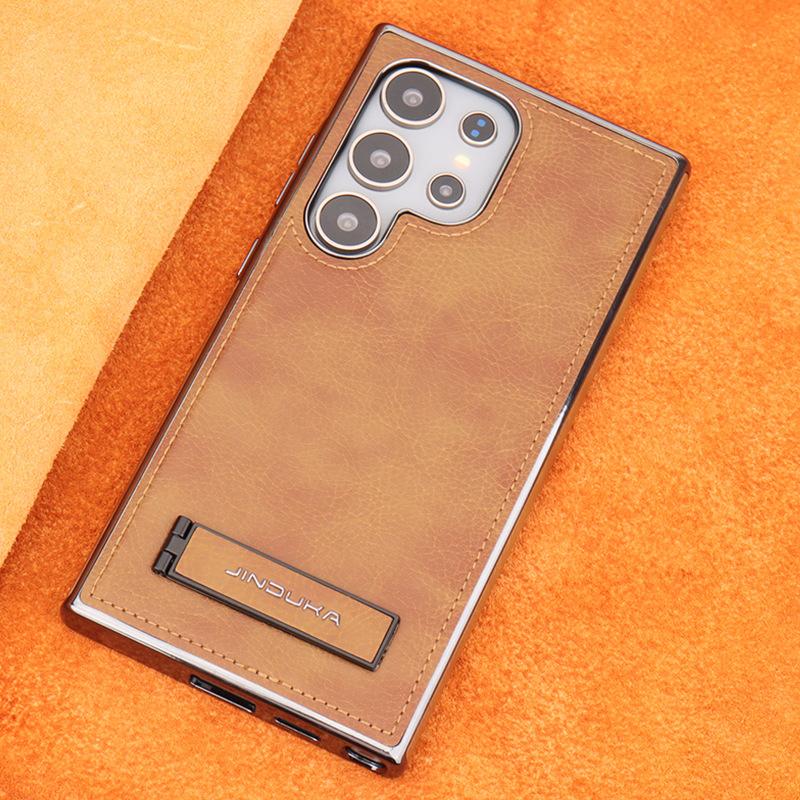 Подходит для чехла мобильного телефона Samsung S24Ultra, высококачественная подставка, бизнес-чехол из кожи Galaxy24, противоударный, всесторонне защищающий 23plus.