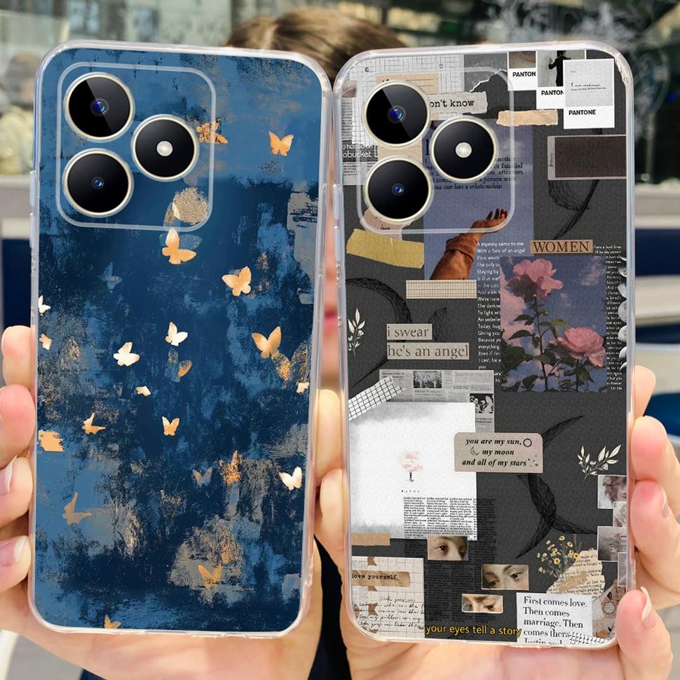 For Realme Note 50 Cases RMX3834 Colorful Painted Cover Soft Silicone Phone Cases For Oppo Realme Note 50 Note50 TPU Fundas