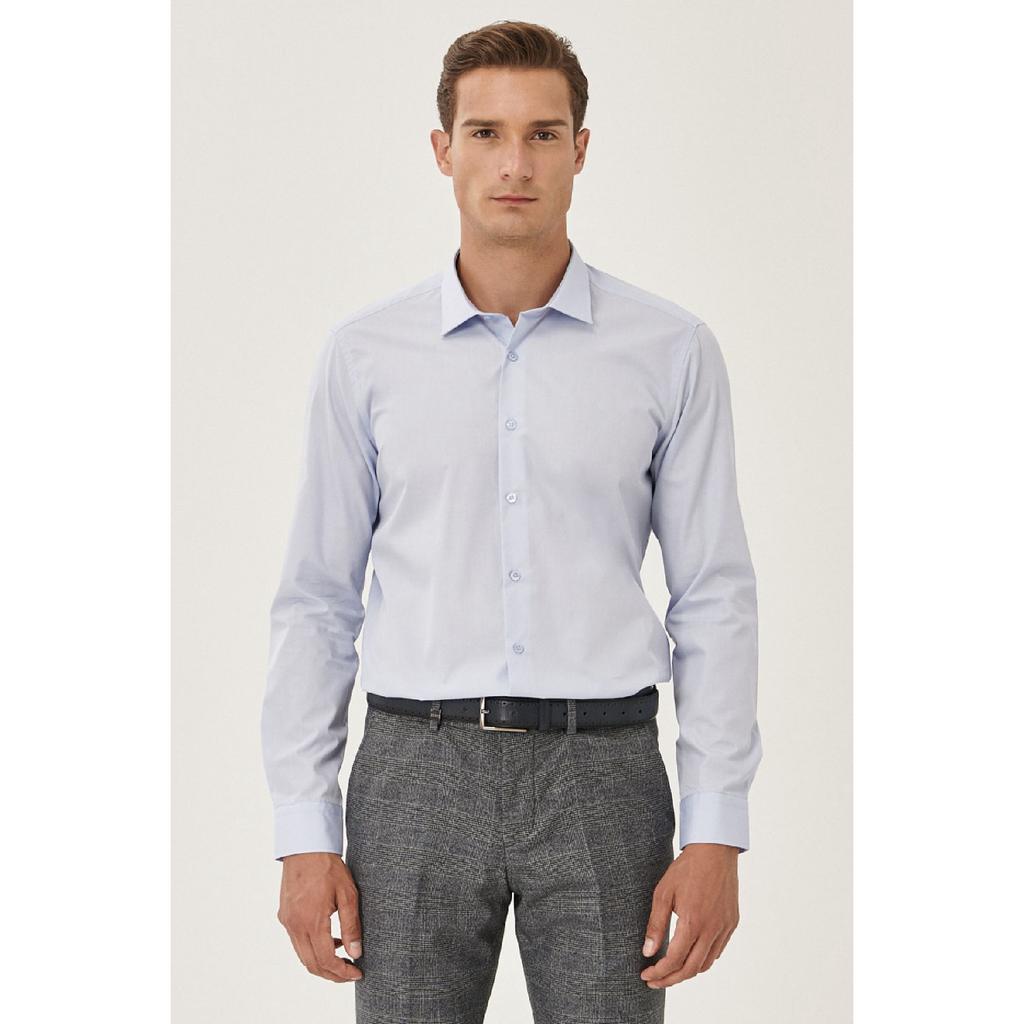 Men's White Easy-iron Slim Fit Slim Fit Classic Collar Cotton Shirt