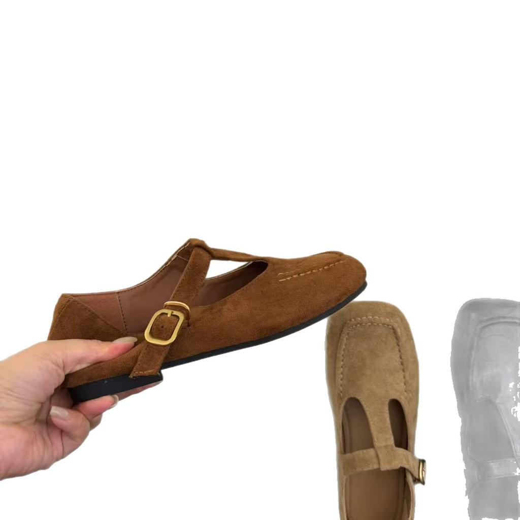 Retro Japanese Square Head Single Shoes Women's 2025 Spring and Autumn New Niche Hollow T-band Inner Height Increase Mary Jane Shoes